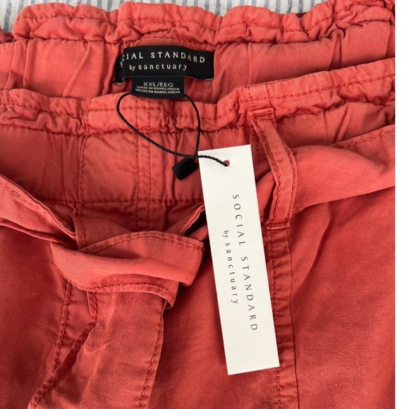 Social Standard By Sanctuary Paper Bag Waist Pants High Rise Coral Size XXL - Picture 5 of 6